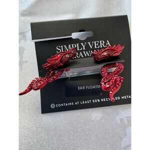 Simply Vera Vera Wang Red Dragon Ear Floaters Earrings Fantasy Goth Jewelry NWT